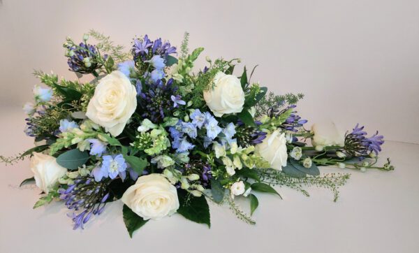 rouwdruppel blauw wit